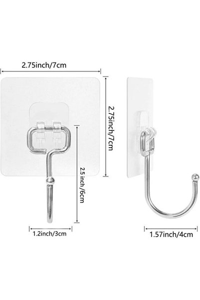 Roichil 2 Pieces Black Kitchen Strong Adhesive Hooks, Adhesive Hangers, Wall Hangers for Kitchen, Home Office