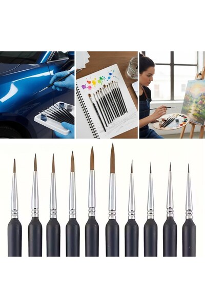 Roichil ® 10-Piece Hobby and Car Touch-Up Brush Set – Fine Detail Painting, M...