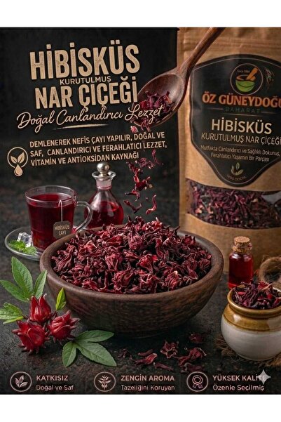 ÖZ GÜNEYDOĞU BAHARAT Hibisküs (Nar Çiçeği) 60 Gr | %100 Doğal, Taze ve Katkıs...