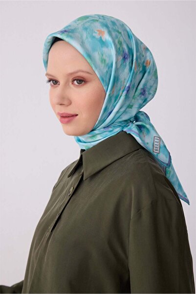 Belli Μαντήλι Tivil Pure Silk IST 4319 - 52 Τυρκουάζ μοτίβο Dobby