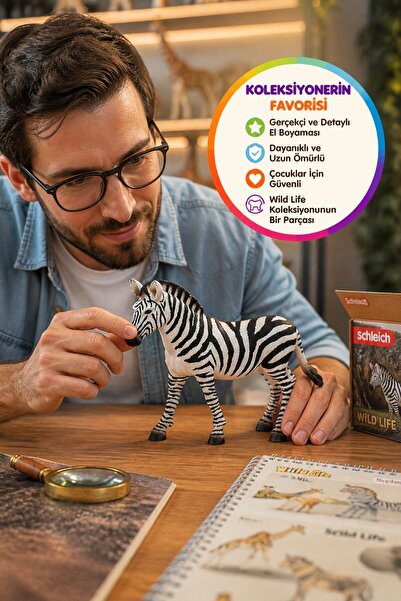 TOYFEST Schleich Zebra Dişi Figür Wild Life Gerçekçi Oyuncak Koleksiyon Model...