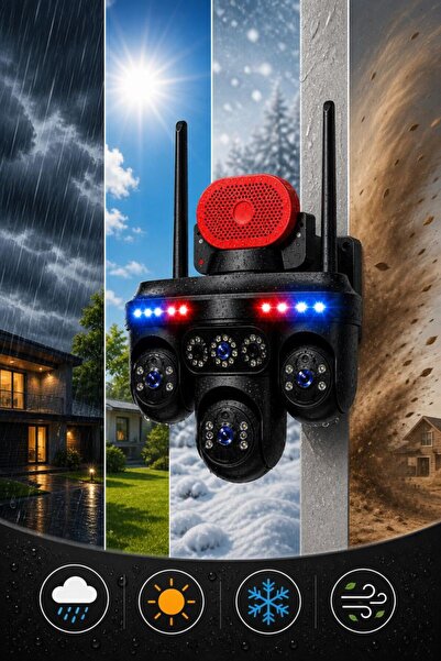 MPIA GORO 16 MP 4 Lensli 3*PTZ Dijital Zoom Wi-Fi Güvenlik İP Kamera