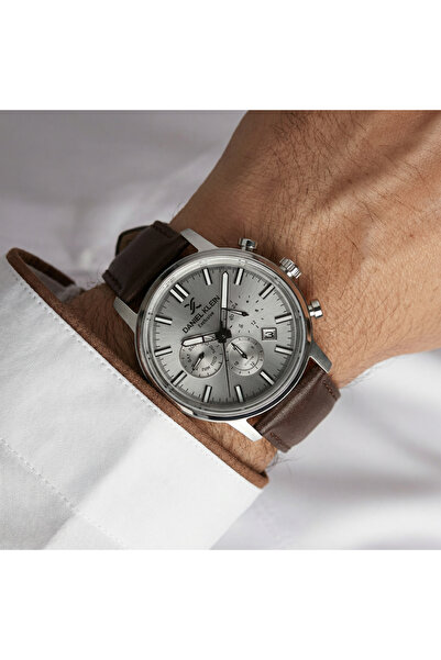 Daniel Klein Exclusive Dark Brown Leather Watch for Men DK.1.14229-1