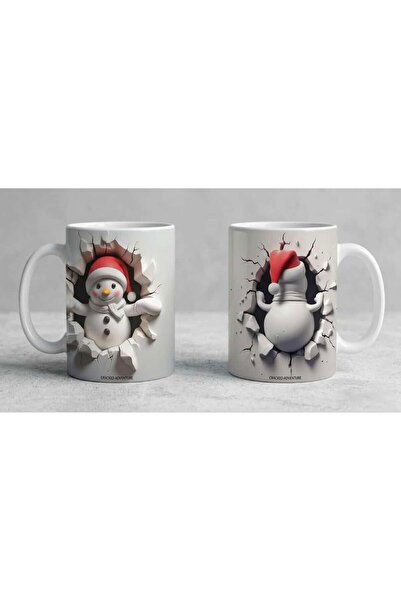 KADOREX DESIGN 3D Snowman Design Mug – Double-Sided Christmas Themed Ceramic Cup