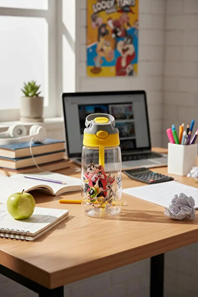 Miniso Looney Tunes Pipetli Matara 480 ML – BPA İçermeyen Sızdırmaz Kapaklı Ç...