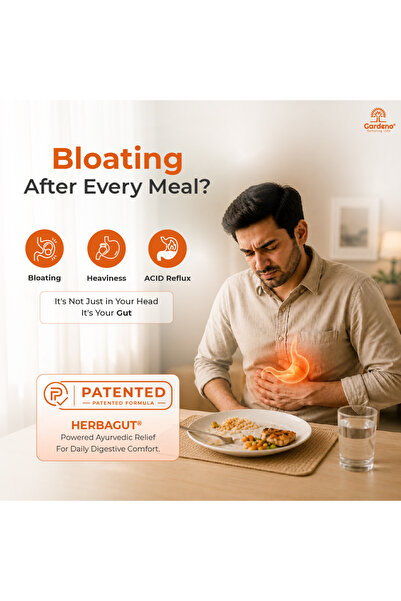 Gardeno Nurturing LIfe Gardeno Digest Blend, Bloating Relief, Gut Health, HERBAGUT Multi-Herbal Capsules, 400mg