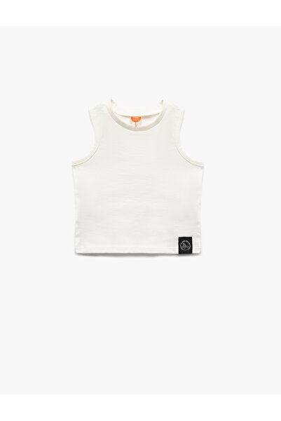 Koton Cotton Crew Neck Basic Undershirt with Applique Detail