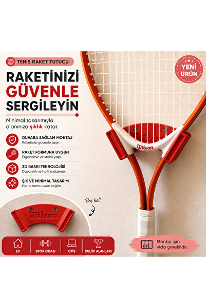 3B Duvara Monte Çok Amaçlı Raket Tutacak & Askı Aparatı – 3D Baskı