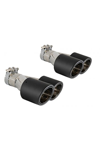 tuningset Ornamente universale pentru tobe de evacuare duble, din fibră de ca...