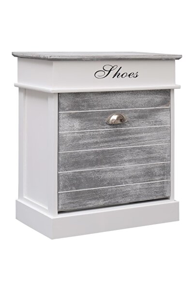Concept Pantofar, gri, 50 x 28 x 58 cm, lemn de paulownia