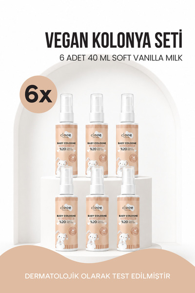 clooe 6'lı Bebek Kolonyası Soft Vanilla Milk 40 ml - Vanilya ve Süt Notalı - ...
