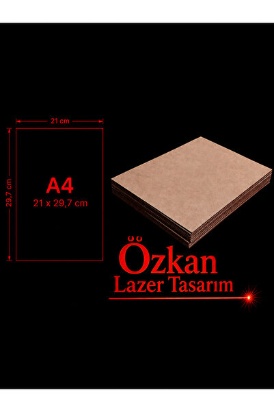 Özkan Lazer 21 X 29.7 cm 10 Pieces of A4 Paper Size Raw 3 mm Mdf