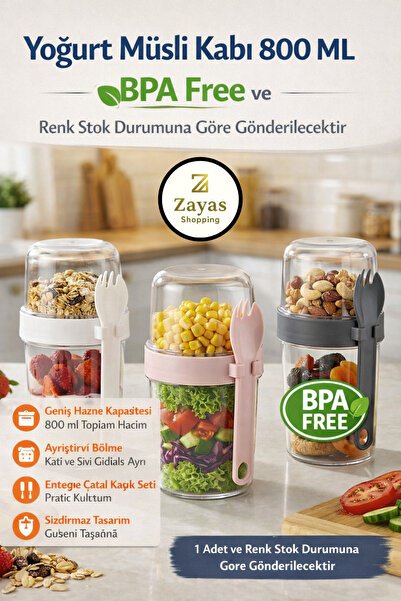 Zayas Shopping Yogurt Muesli and Snack Container 800 ml