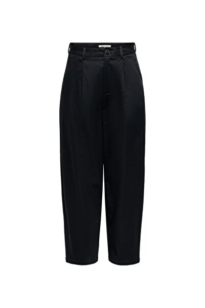 ONLY Siyah Kadın Pantolon ONLCASIL HW ANK BARREL CHINO PANT C