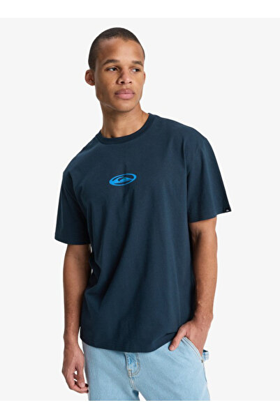 Quiksilver FLOWERS SURFING Lacivert Bisiklet Normal Baskılı Erkek T-Shirt