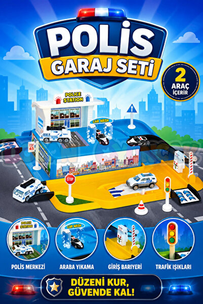Police Station Garage Kit - Parking Kit - Car Kit - Hotwheels Kit - Station