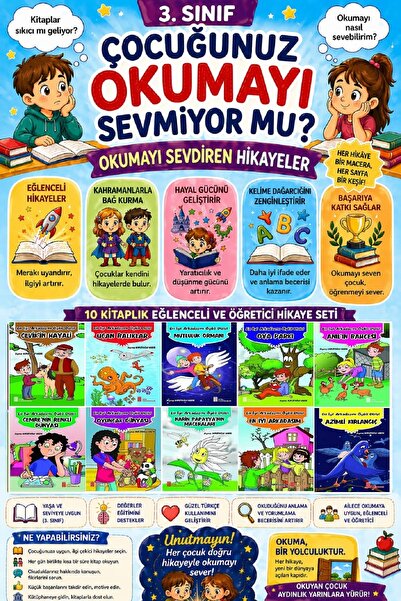 Ata Yayıncılık 3.Sınıf Okumayı Sevdiren 10 lu Hikaye Seti 20 (48 sayfa)