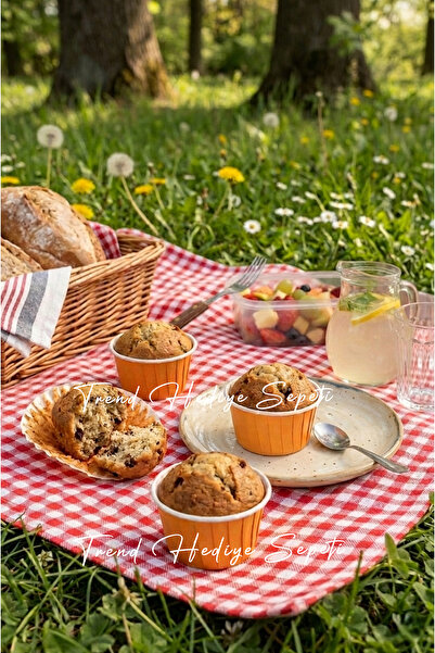 Trend Hediye Sepeti 50'li Turuncu Muffin Kek Kalıbı , Kek Kapsülü Cupcake Kal...