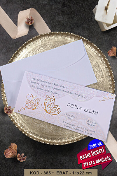 Cem Davetiye Düğün Nişan Nikah Kına Davetiyesi - 885