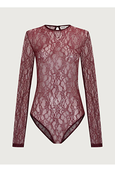 Atelier Aliz Bordo Kadın Desenli Bluz VİLVA BLUZ