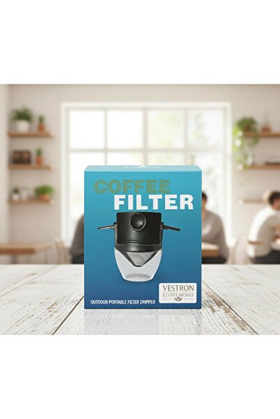 VESTRON Outdoor Kamp Kahve Filtresi Metal Demleme Potu Pour Over Katlanır