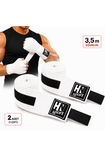 hn sport El Bandajı 3,5 m X 2 Adet Elastik Beyaz Boks Bandajı, Kick Boks, Mua...