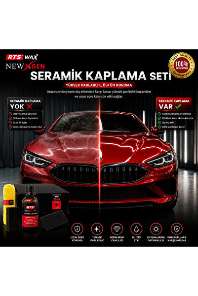 RTSTech Seramik Kaplama Seti, Premium 50 mL, Boya Koruma, Yüksek Parlaklık, S...