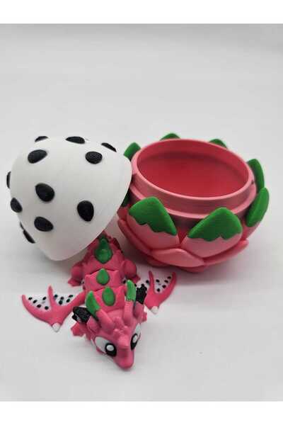 OEM Jucarie Articulata Dragon cu Ou Fruct de Dragon - Fidget Toy - Roz/Verde/...