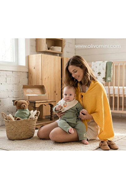 Olivo Mini غطاء عربة الأطفال لحديثي الولادة للرضاعة الطبيعية باللون الخردلي 2...