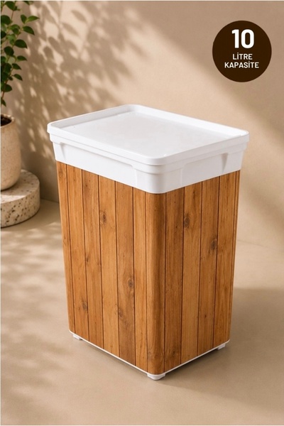 QUTU Trashbin Wood 10 L Trash Can