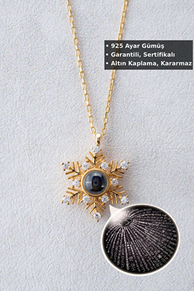 Jewelmim 100 Dilde Seni Seviyorum Kolyesi | Sarı Altın Kaplama Hediye 925 Aya...