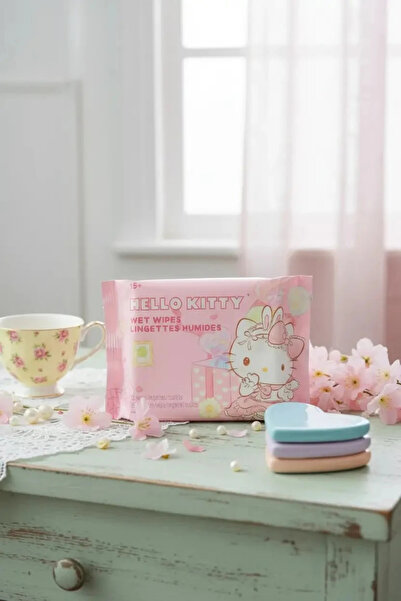 SANRIO Lisanslı Hello Kitty Hassas Ciltlere Uygun Yumuşak Dokulu Islak Mendil...