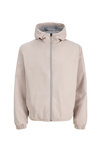 Jack & Jones Bej Erkek Kapüşonlu Standart Fit Mont 12289166 JJJAKE LIGHT JACKET