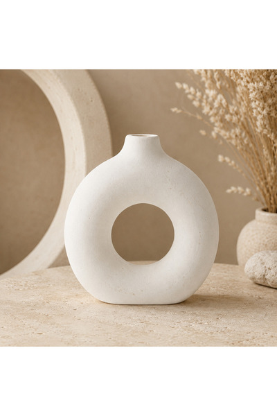 DemirZade 10 cm bohem vazo 3 lü set dekor hediyelik vazo beton alçı taş tozu