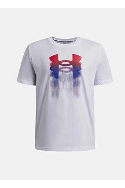 Under Armour Beyaz Erkek Çocuk Baskılı T-Shirt 6009280-1000UA B Logo Blur SS