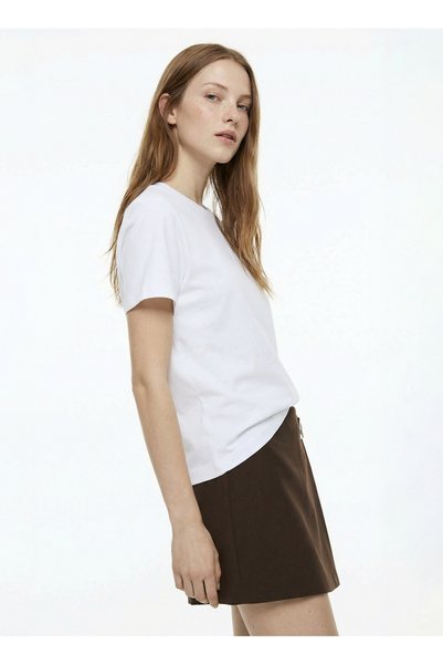 Fabrika Beyaz Kadın Regular Fit T-Shirt F4WL-TST0758-Y