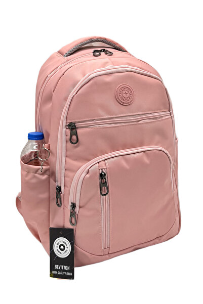 Bevitton Luxury Satin Waterproof Fabric Powder Color Large Size School Backpa...