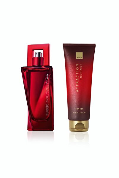 AVON Attraction Desire Parfüm 50 Ml.ve El Yuz Vucüt Losyonu ml 2 Li Set
