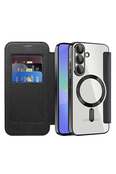Techsuit Case for Samsung Galaxy A36 5G - SmartMag Book Case - Black