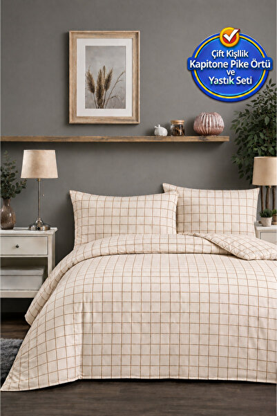 Forev Çift Taraflı Pamuklu Kapitone Pike Seti - 200x230
