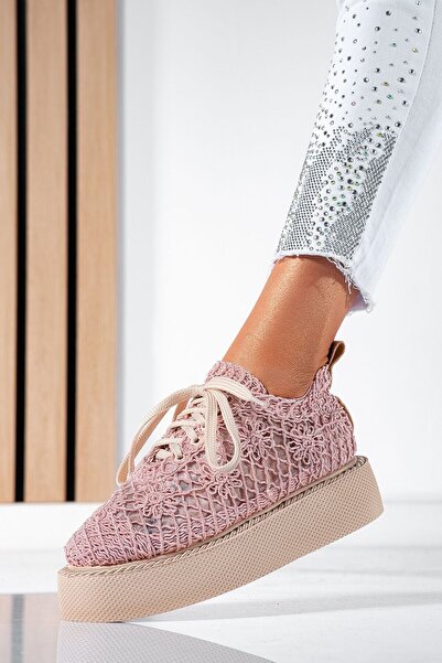 Zaira Pantofi casual dama roz din material textil Asha #21402 - 36