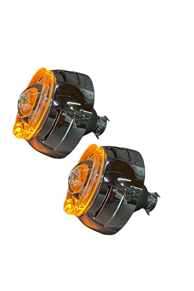 EKT 3 İNÇ Bİ XENON MERCEK + CY6 MODEL TURUNCU ANGELLİ KAPAK SET