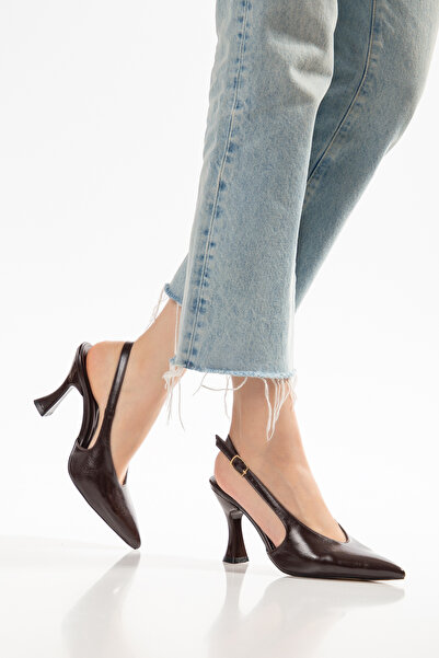 MODA MHS Kami̇lla Mk Leather Pointed Toe Orthopedic Sole Stylish Women's Heel...