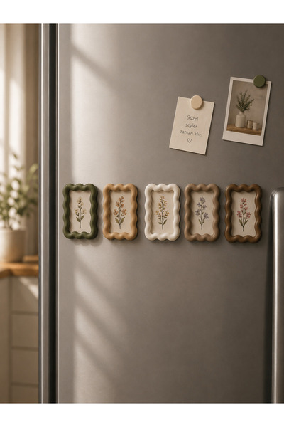 3DRisen Kişiye Özel Dalgalı Çerçeve Magnet Seti | Wavy Minimalist Magnet