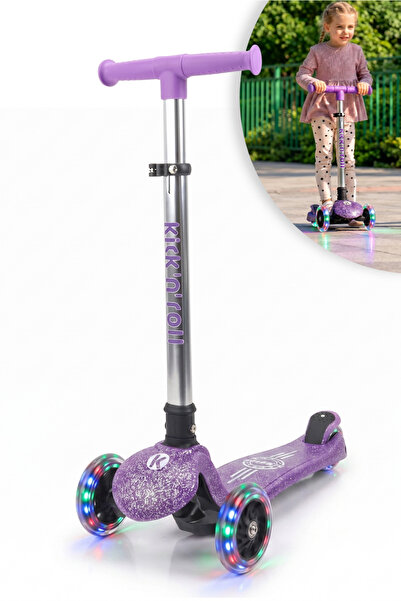 OLLY Kick'n'Roll Led Işıklı 3 Tekerlekli Lean-to-Steer Scooter 3-8 Yaş