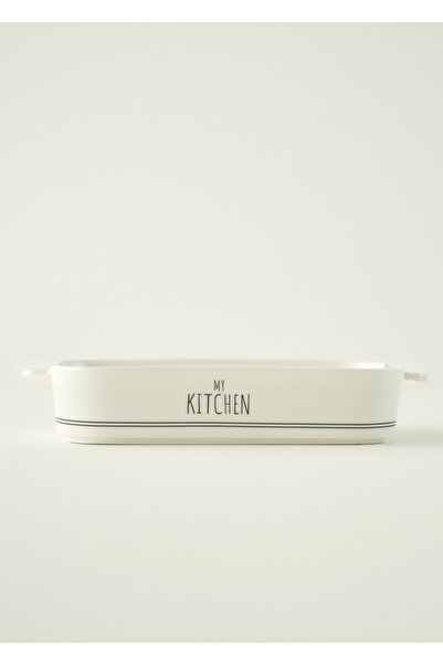 Bella Maison My Kitchen Porselen Fırın Kabı Büyük Boy Beyaz (34,5x21,8x6,2 cm)