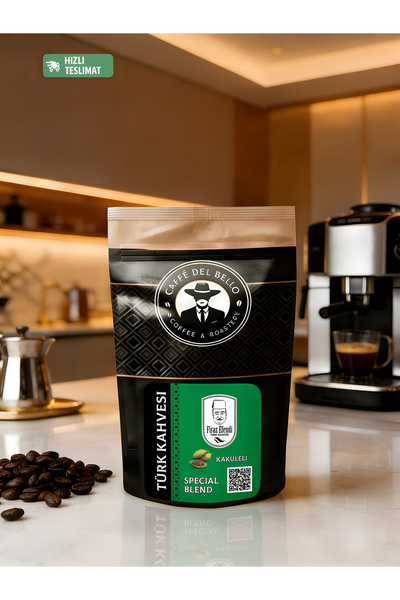 Caffe Del Bello Öğütülmüş Kavrulmuş Kakuleli Vip Türk Kahvesi 250 Gr.