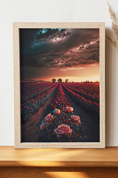 Luna Marissa Αφίσα Rose Field - Αφίσα ψηφιακής τέχνης από χοντρό χαρτί χωρίς ...
