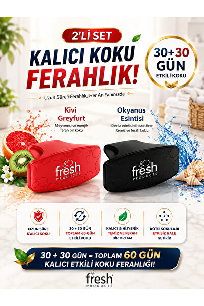 Fresh Products Fresh Clip WC Koku Önleyici Kiwi & Greyfurt + Bodrum Nights 2’...