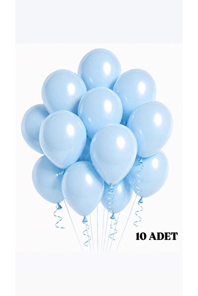 Sev-AL Balonları Makaron Mavi Lateks Balon 10’lu Set 11 İnç Parti Süsleme Balonu